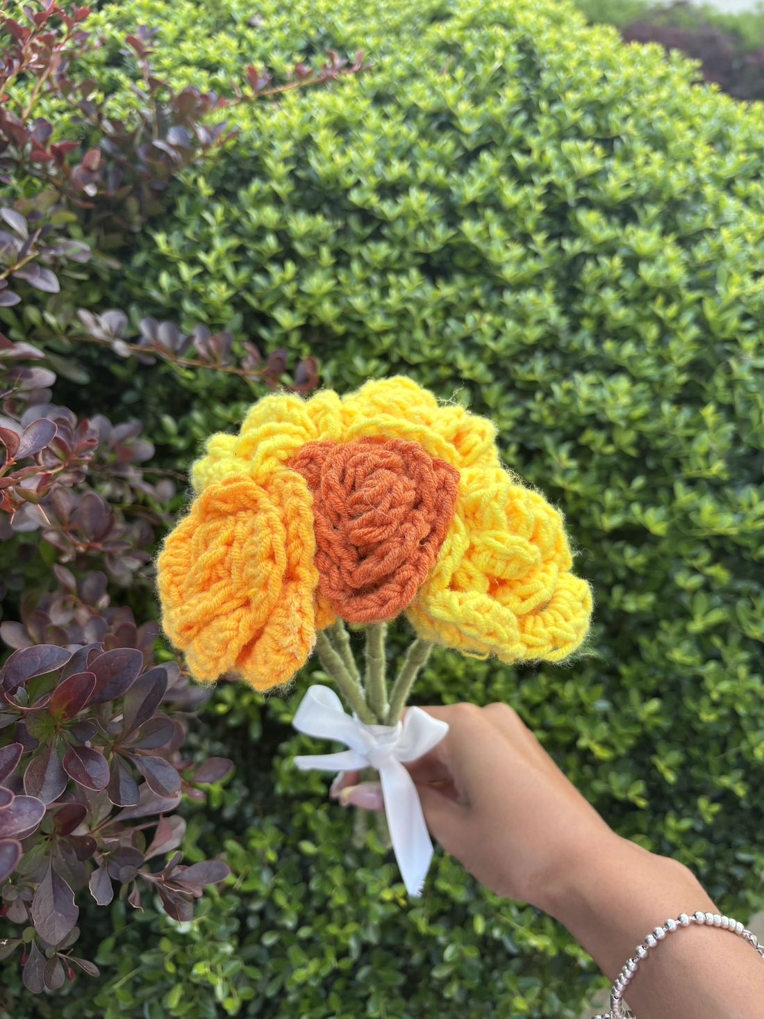 Crochet flower bundle