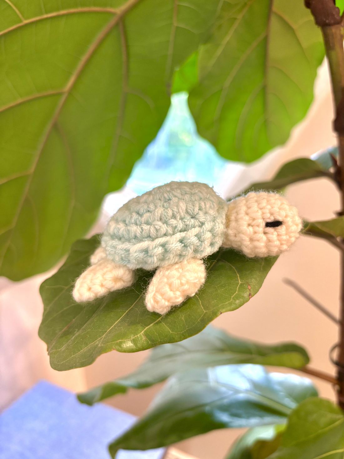 Tiny crochet sea turtle